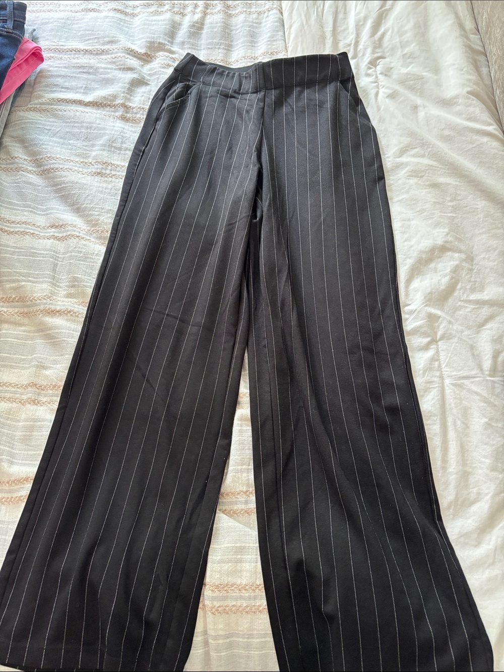 Marshalls Black Pinstripe Wide-Leg Pants